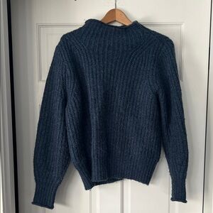 Madewell Denim Blue Funnel Neck Sweater